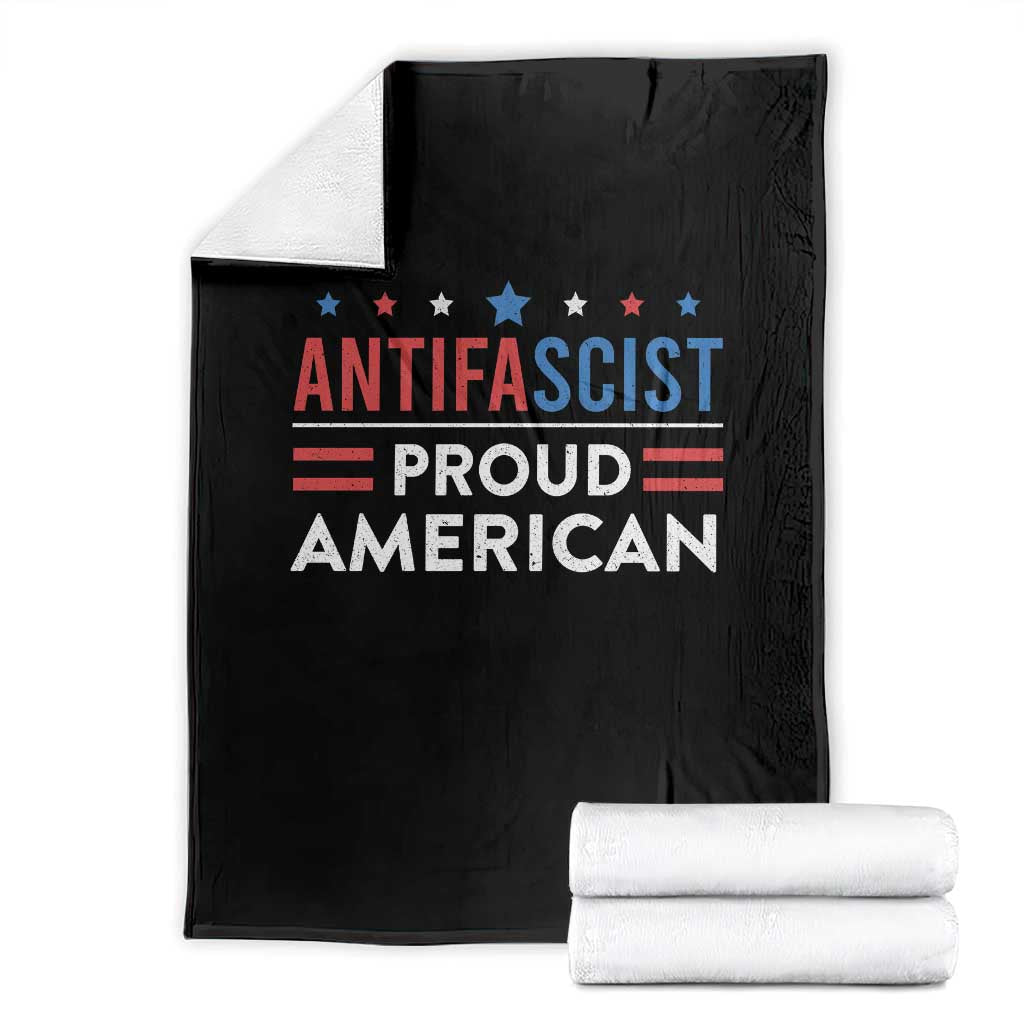 Antifascist Proud American Throw Blanket Fight Fascism Protest Human Rights TS11 Black Print Your Wear