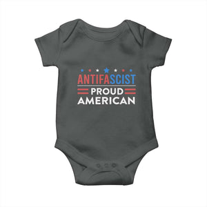 Antifascist Proud American Baby Onesie Fight Fascism Protest Human Rights TS11 Dark Heather Print Your Wear