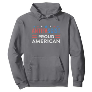 Antifascist Proud American Hoodie Fight Fascism Protest Human Rights TS11 Charcoal Print Your Wear