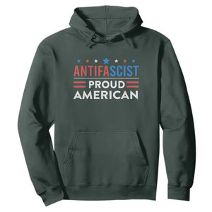 Antifascist Proud American Hoodie Fight Fascism Protest Human Rights TS11 Dark Forest Green Print Your Wear