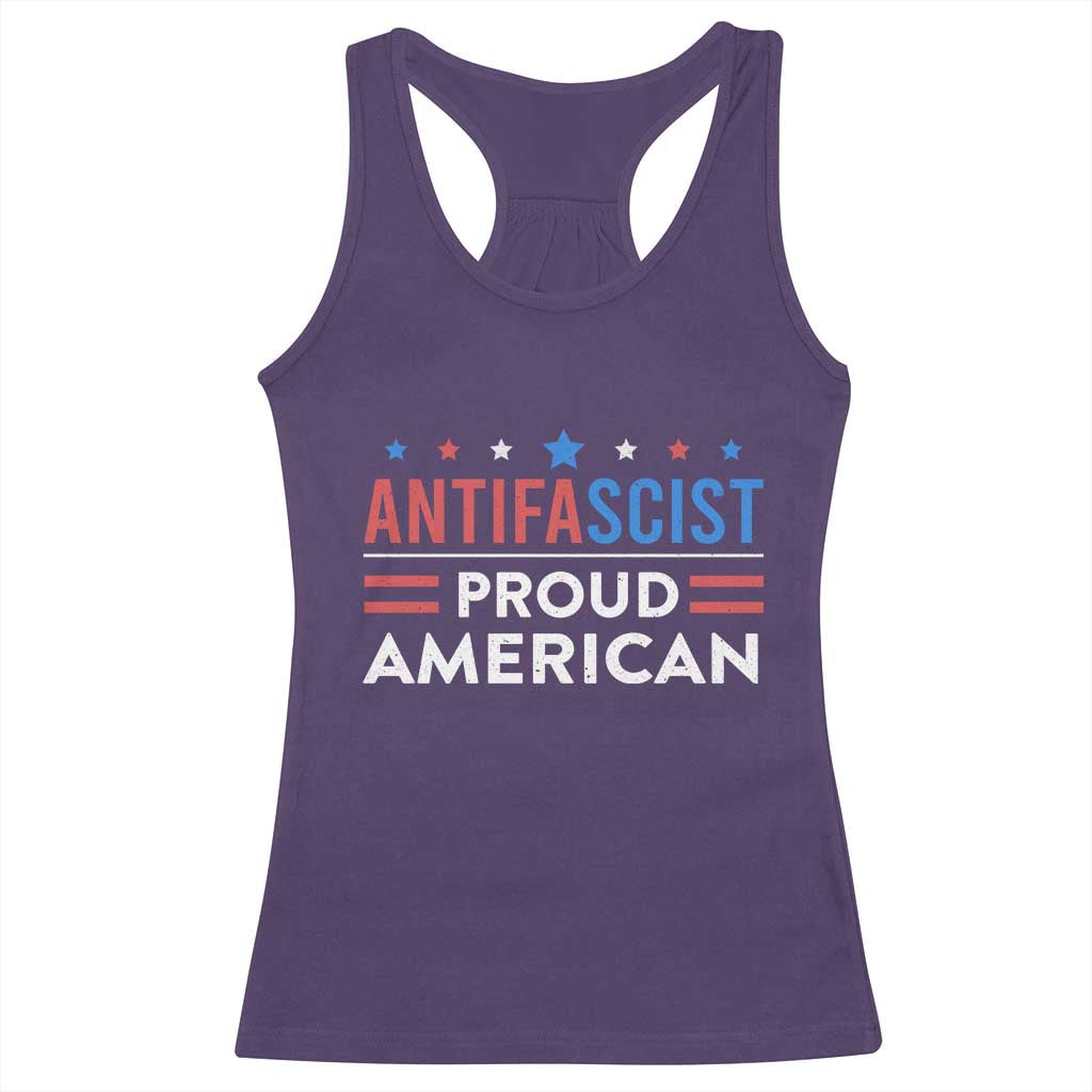Antifascist Proud American Racerback Tank Top Fight Fascism Protest Human Rights TS11 Purple Print Your Wear