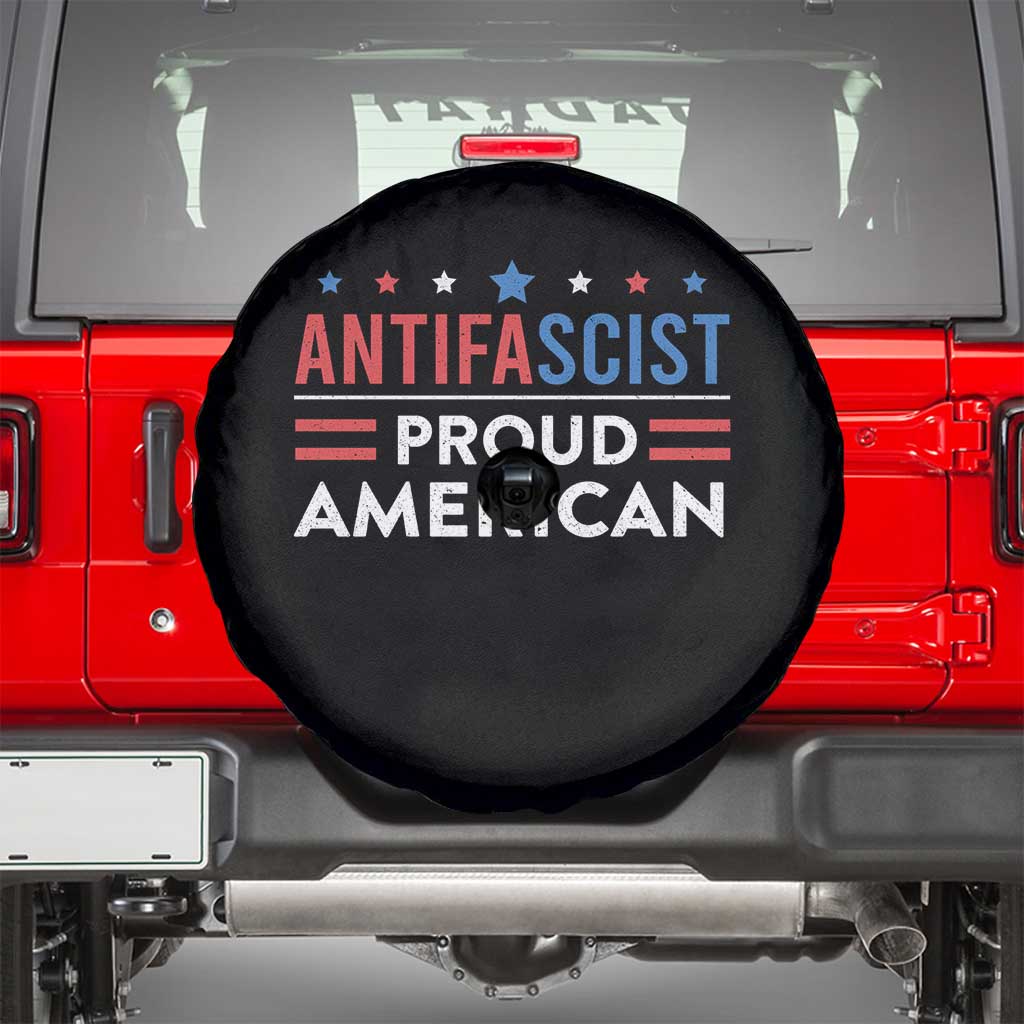 Antifascist Proud American Spare Tire Cover Fight Fascism Protest Human Rights TS11 Black Print Your Wear