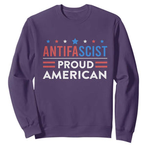 Antifascist Proud American Sweatshirt Fight Fascism Protest Human Rights TS11 Purple Print Your Wear