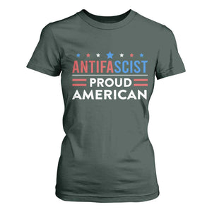 Antifascist Proud American T Shirt For Women Fight Fascism Protest Human Rights TS11 Dark Forest Green Print Your Wear