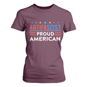Antifascist Proud American T Shirt For Women Fight Fascism Protest Human Rights TS11 Maroon Print Your Wear