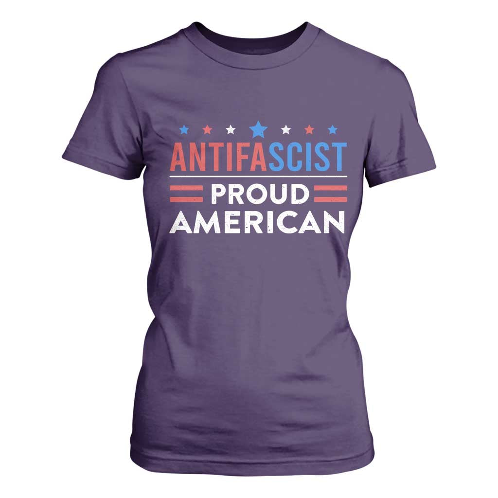 Antifascist Proud American T Shirt For Women Fight Fascism Protest Human Rights TS11 Purple Print Your Wear