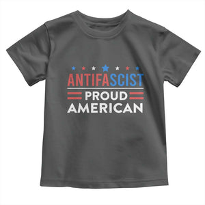 Antifascist Proud American Toddler T Shirt Fight Fascism Protest Human Rights TS11 Dark Heather Print Your Wear
