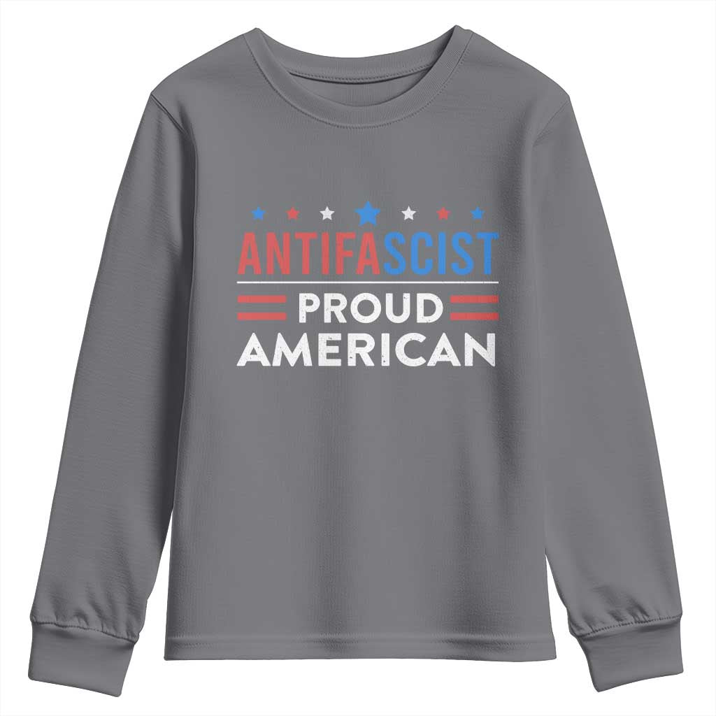 Antifascist Proud American Youth Sweatshirt Fight Fascism Protest Human Rights TS11 Charcoal Print Your Wear