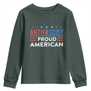 Antifascist Proud American Youth Sweatshirt Fight Fascism Protest Human Rights TS11 Dark Forest Green Print Your Wear
