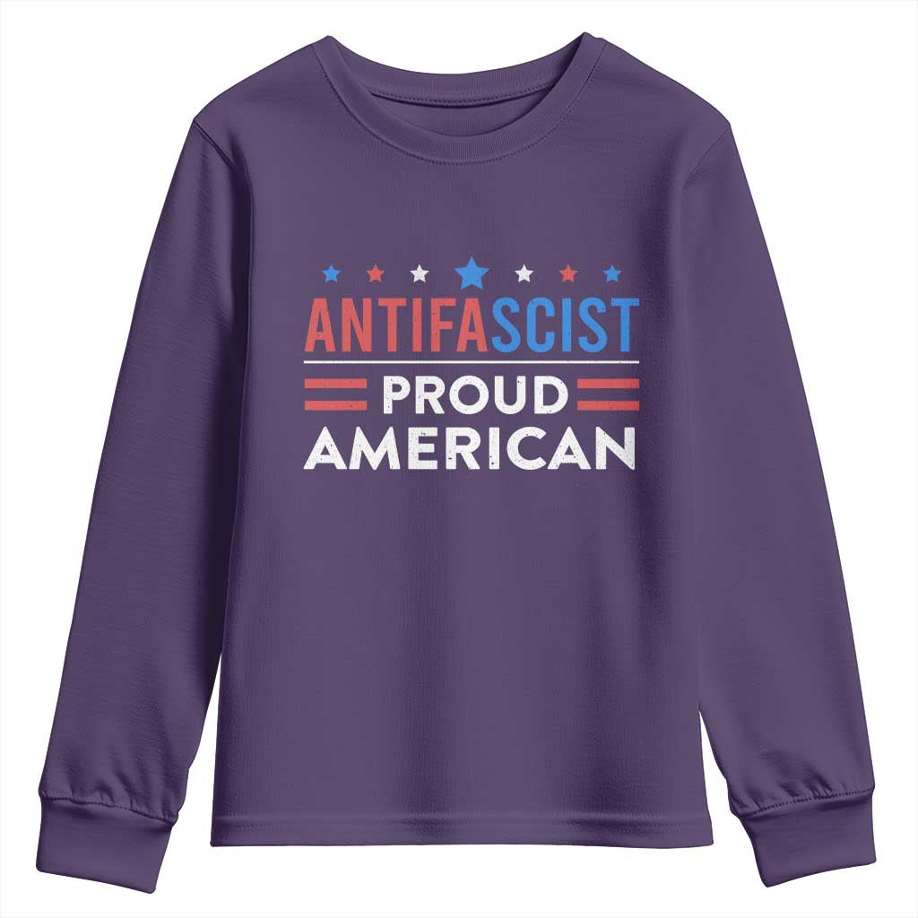 Antifascist Proud American Youth Sweatshirt Fight Fascism Protest Human Rights TS11 Purple Print Your Wear