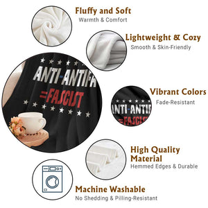 Fight Fascism Protest Anti Fascism Throw Blanket Vintage Stars And Stripes TS11 Print Your Wear