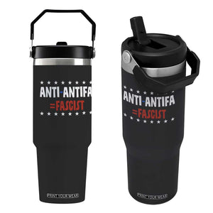 Fight Fascism Protest Anti Fascism Flip Straw Tumbler Vintage Stars And Stripes TS11 One Size: 30 oz Black Print Your Wear