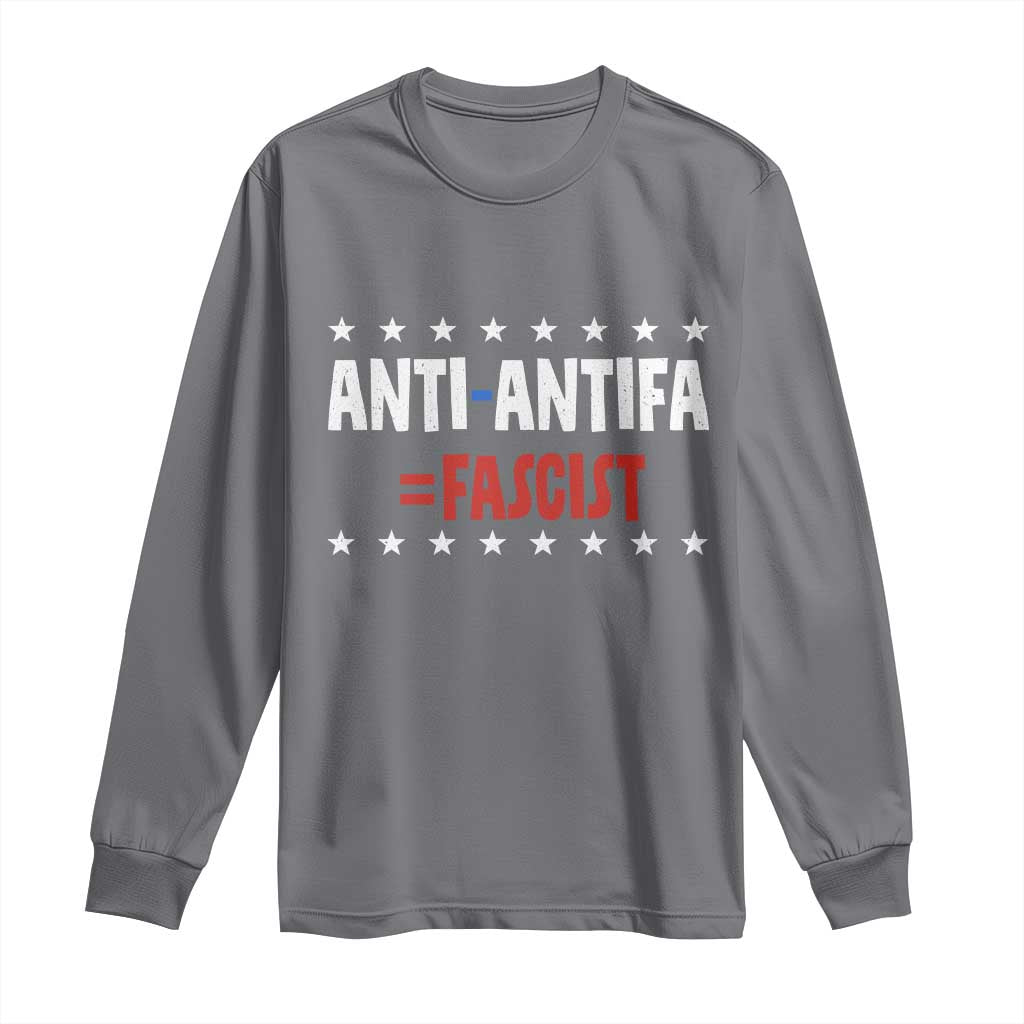 Fight Fascism Protest Anti Fascism Long Sleeve Shirt Vintage Stars And Stripes TS11 Charcoal Print Your Wear