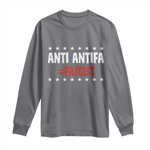 Fight Fascism Protest Anti Fascism Long Sleeve Shirt Vintage Stars And Stripes TS11 Charcoal Print Your Wear