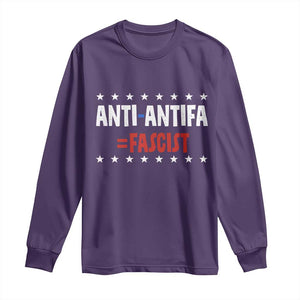Fight Fascism Protest Anti Fascism Long Sleeve Shirt Vintage Stars And Stripes TS11 Purple Print Your Wear
