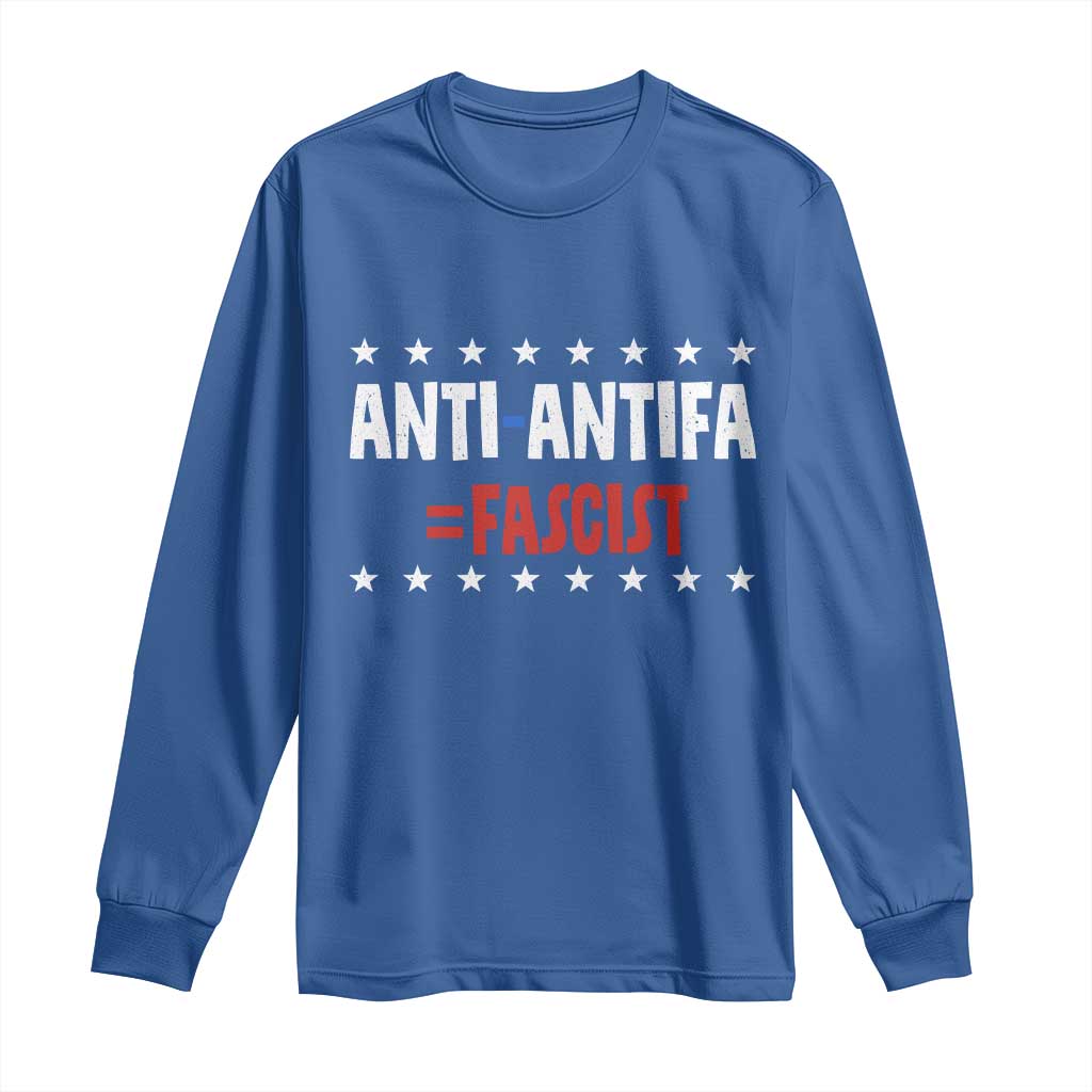 Fight Fascism Protest Anti Fascism Long Sleeve Shirt Vintage Stars And Stripes TS11 Royal Blue Print Your Wear