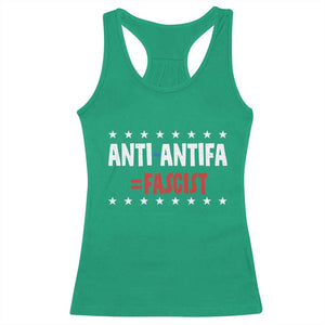 Fight Fascism Protest Anti Fascism Racerback Tank Top Vintage Stars And Stripes TS11 Irish Green Print Your Wear