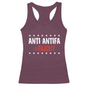 Fight Fascism Protest Anti Fascism Racerback Tank Top Vintage Stars And Stripes TS11 Maroon Print Your Wear
