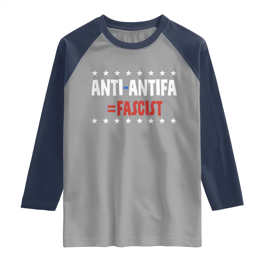 Fight Fascism Protest Anti Fascism Raglan Shirt Vintage Stars And Stripes TS11 Sport Gray Navy Print Your Wear