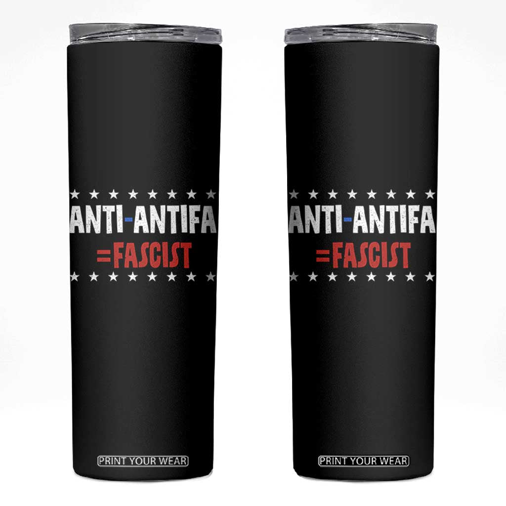 Fight Fascism Protest Anti Fascism Skinny Tumbler Vintage Stars And Stripes TS11 Black Print Your Wear