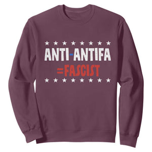 Fight Fascism Protest Anti Fascism Sweatshirt Vintage Stars And Stripes TS11 Maroon Print Your Wear