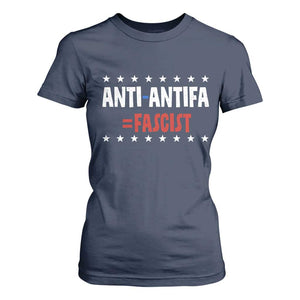 Fight Fascism Protest Anti Fascism T Shirt For Women Vintage Stars And Stripes TS11 Navy Print Your Wear