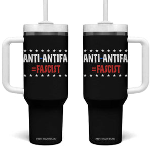 Fight Fascism Protest Anti Fascism Tumbler With Handle Vintage Stars And Stripes TS11 One Size: 40 oz Black Print Your Wear