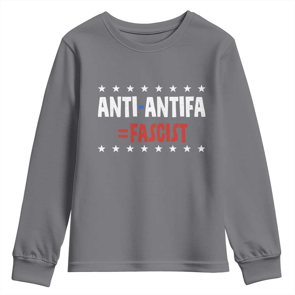 Fight Fascism Protest Anti Fascism Youth Sweatshirt Vintage Stars And Stripes TS11 Charcoal Print Your Wear