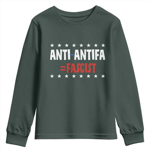 Fight Fascism Protest Anti Fascism Youth Sweatshirt Vintage Stars And Stripes TS11 Dark Forest Green Print Your Wear