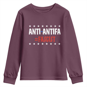 Fight Fascism Protest Anti Fascism Youth Sweatshirt Vintage Stars And Stripes TS11 Maroon Print Your Wear