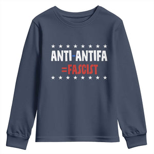 Fight Fascism Protest Anti Fascism Youth Sweatshirt Vintage Stars And Stripes TS11 Navy Print Your Wear