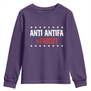 Fight Fascism Protest Anti Fascism Youth Sweatshirt Vintage Stars And Stripes TS11 Purple Print Your Wear