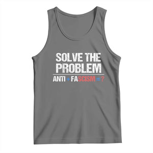 Funny Anti Fascism Protest Tank Top Solve The Problem TS11 Black Heather Print Your Wear