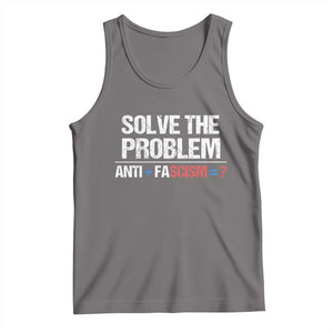 Funny Anti Fascism Protest Tank Top Solve The Problem TS11 Deep Heather Print Your Wear