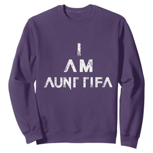 Funny I Am Aunt Tifa Sweatshirt Political Satire Fight Fascism Protest TS11 Purple Print Your Wear
