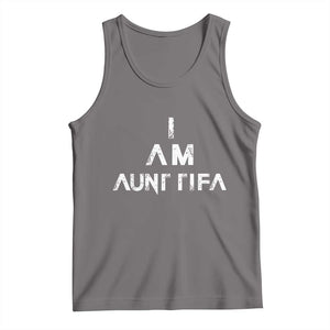 Funny I Am Aunt Tifa Tank Top Political Satire Fight Fascism Protest TS11 Deep Heather Print Your Wear