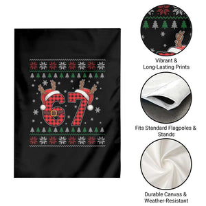 Funny 67 Six Seven Meme Brainrot Cringe Christmas Plaid Graphic Garden Flag TS11 Print Your Wear