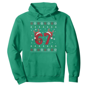 Funny 67 Six Seven Meme Brainrot Cringe Christmas Plaid Graphic Hoodie TS11 Irish Green Print Your Wear