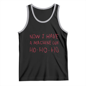 Now I Have A Machine Gun Tank Top Funny Xmas 90s Movie TS11 Black Athletic Heather Print Your Wear