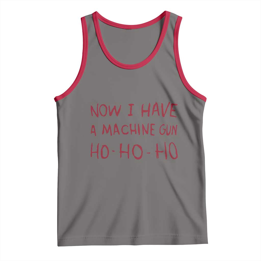 Now I Have A Machine Gun Tank Top Funny Xmas 90s Movie TS11 Deep Heather Red Print Your Wear