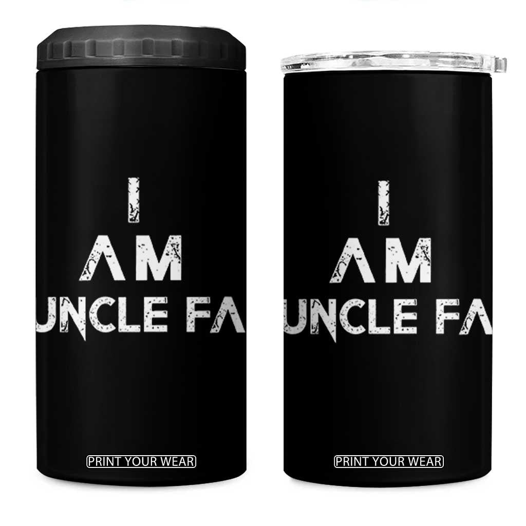 Funny I Am Uncle Fa 4 in 1 Can Cooler Tumbler Political Satire Fight Fascism Protest TS11 One Size: 16 oz Black Print Your Wear