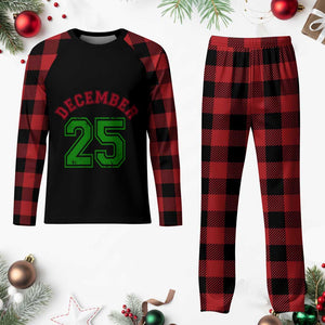 December 25 Christmas Sport Jersey Number Xmas Plaid Pajama Set TS11 Buffalo Plaid Print Your Wear