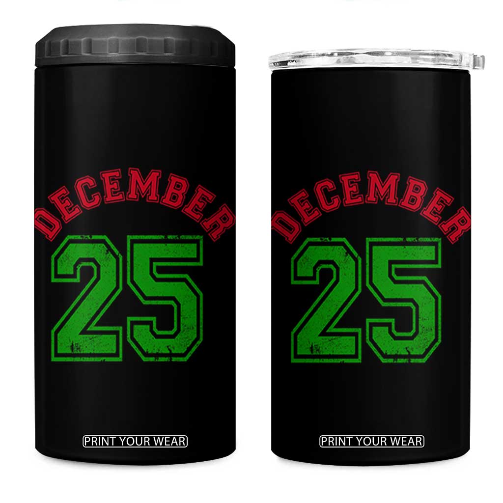 December 25 Christmas Sport Jersey Number Xmas 4 in 1 Can Cooler Tumbler TS11 One Size: 16 oz Black Print Your Wear