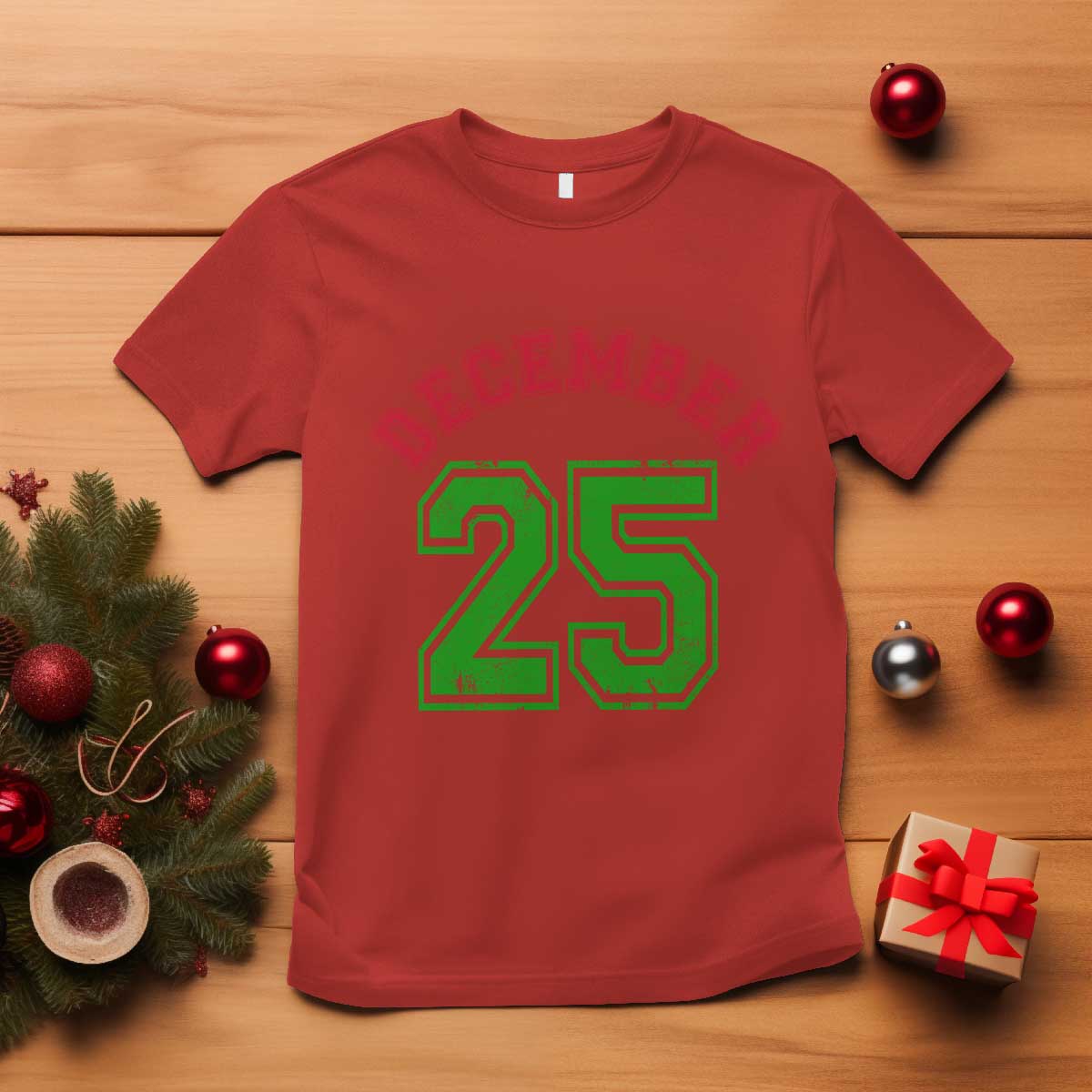 December 25 Christmas Sport Jersey Number Xmas T Shirt TS11 Red Print Your Wear
