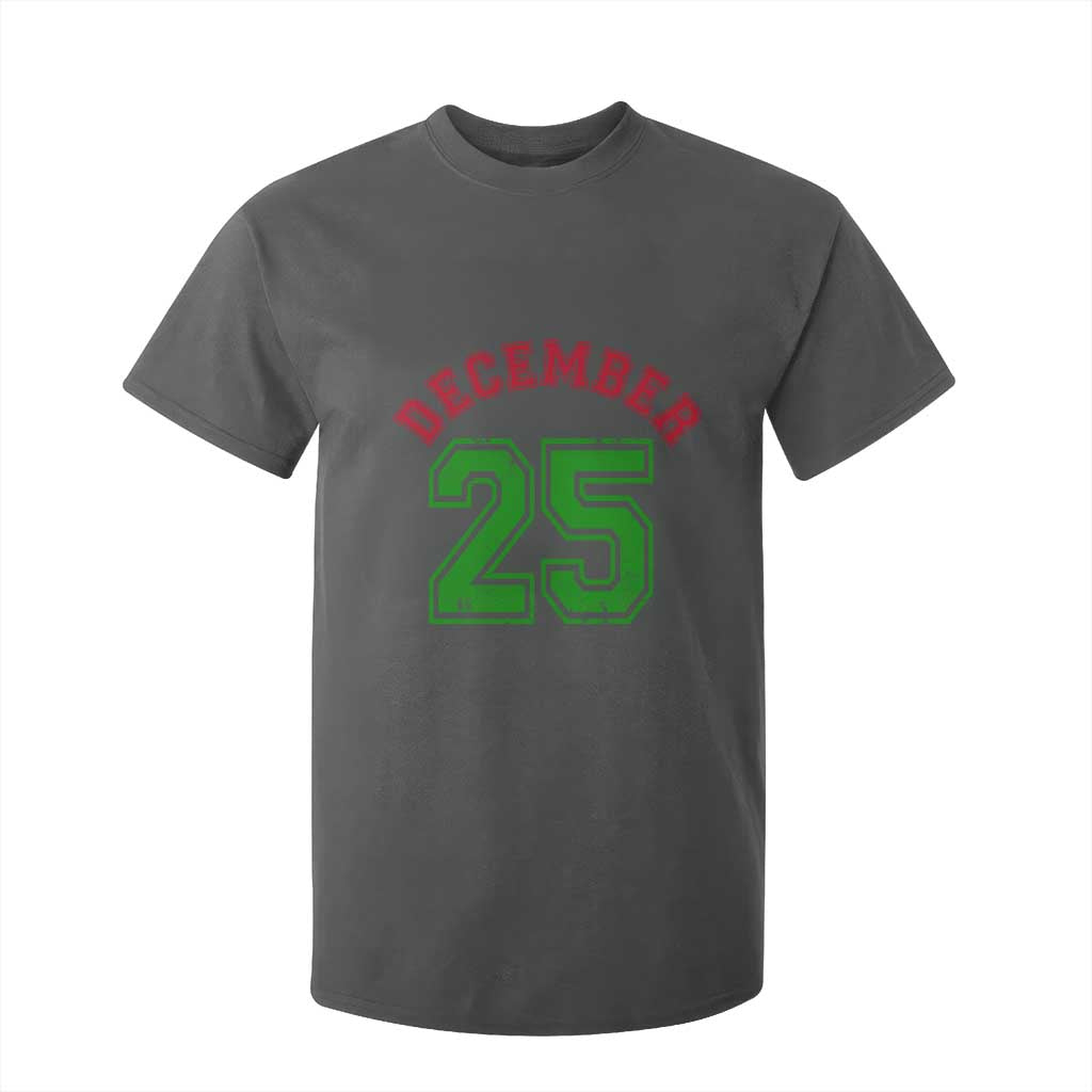 December 25 Christmas Sport Jersey Number Xmas T Shirt For Kid TS11 Dark Heather Print Your Wear