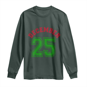 December 25 Christmas Sport Jersey Number Xmas Long Sleeve Shirt TS11 Dark Forest Green Print Your Wear