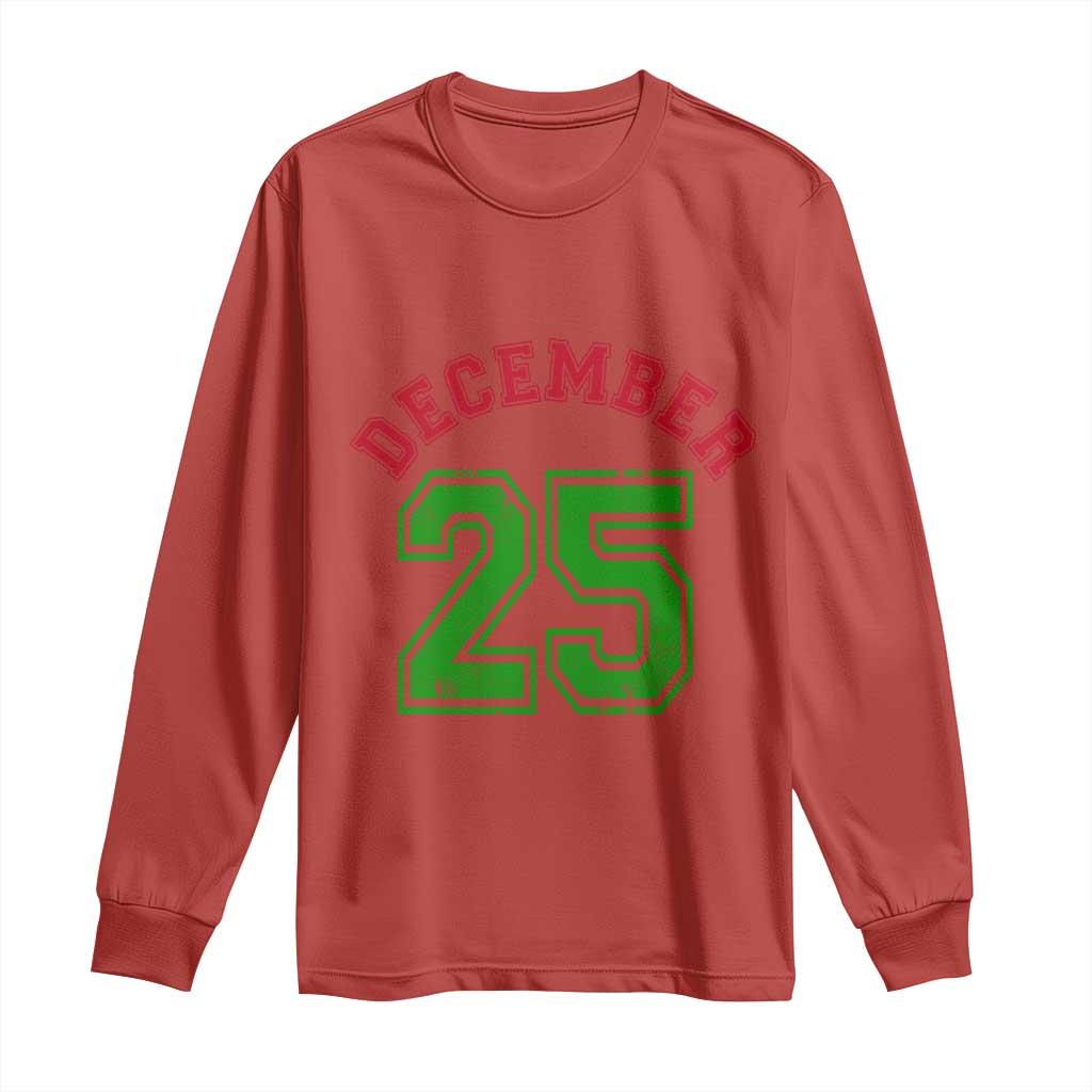 December 25 Christmas Sport Jersey Number Xmas Long Sleeve Shirt TS11 Red Print Your Wear
