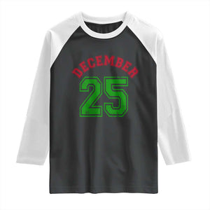 December 25 Christmas Sport Jersey Number Xmas Raglan Shirt TS11 Black White Print Your Wear