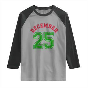 December 25 Christmas Sport Jersey Number Xmas Raglan Shirt TS11 Sport Gray Black Print Your Wear