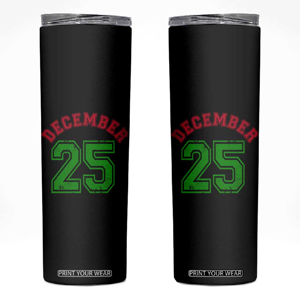 December 25 Christmas Sport Jersey Number Xmas Skinny Tumbler TS11 Black Print Your Wear